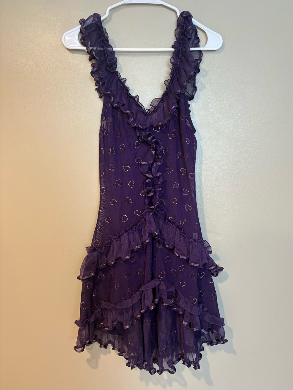 purple fairy y2k ruffle grunge slip dress lingerie romantic showgirl costume